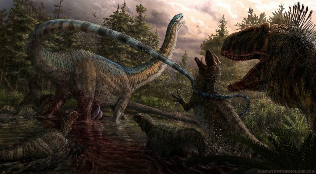 allosaurus pack hunting apatosaurus